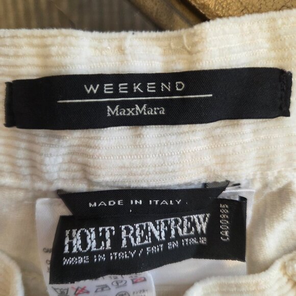 MaxMara Corduroy Winter White Pants Size 10 (Fits like a Size 8) Made in Italy - Picture 3 of 6